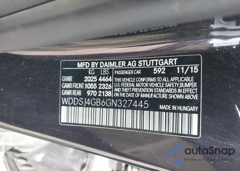 2016 Mercedes-Benz Cla 250 4Matic из США, поврежденный, VIN WDDSJ4GB6GN327445